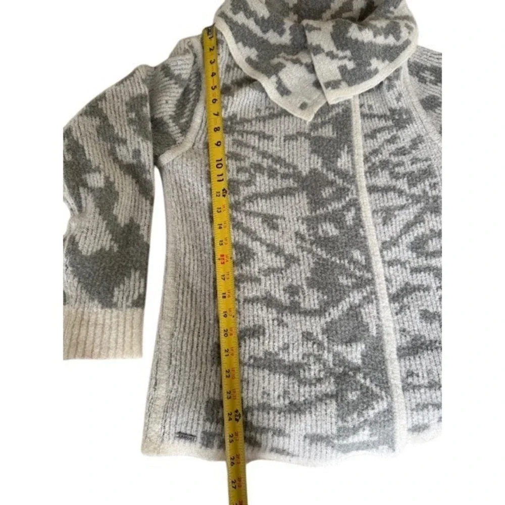 Prana Gray Patterned Cowl Neck Long Sleeve Knit Sweater‎ Women's - Size M
